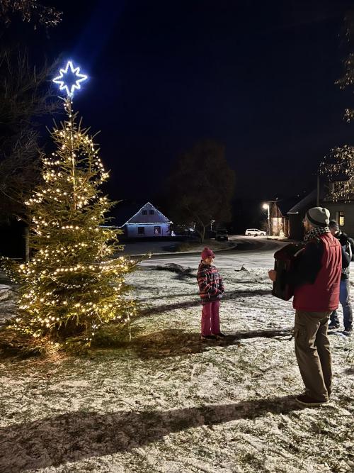 Zdobení a rozsvícení vánočního stromku v Bratkovicích